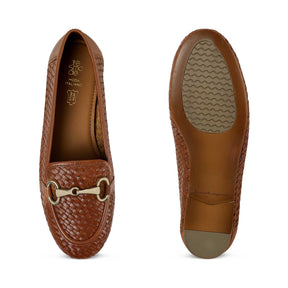 Tresmode Anweave Tan Women's Dress Loafers