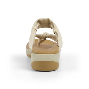 Tresmode Genew Cream Women's Casual Wedge Heel Sandals