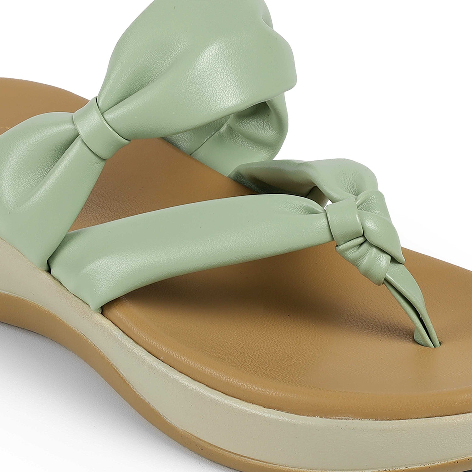 Tresmode Genew Green Women's Casual Wedge Heel Sandals