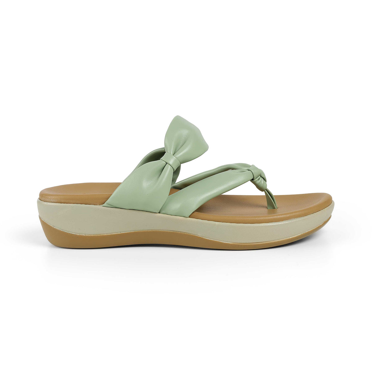Tresmode Genew Green Women's Casual Wedge Heel Sandals