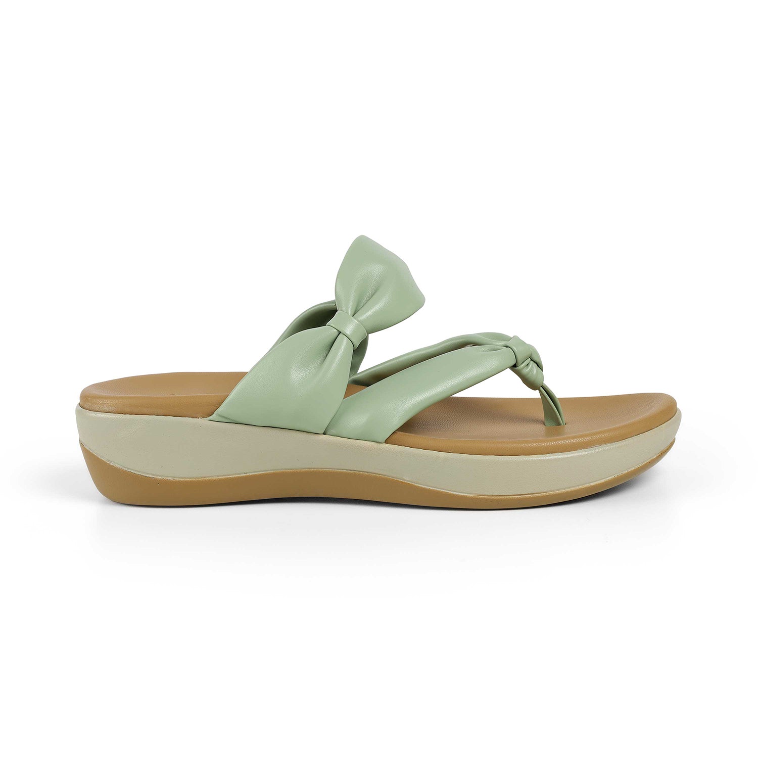 Tresmode Genew Green Women's Casual Wedge Heel Sandals