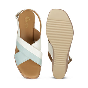 Tresmode Glam Blue Women's Dress Wedge Sandals