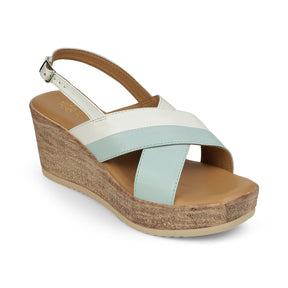 Tresmode Glam Blue Women's Dress Wedge Sandals