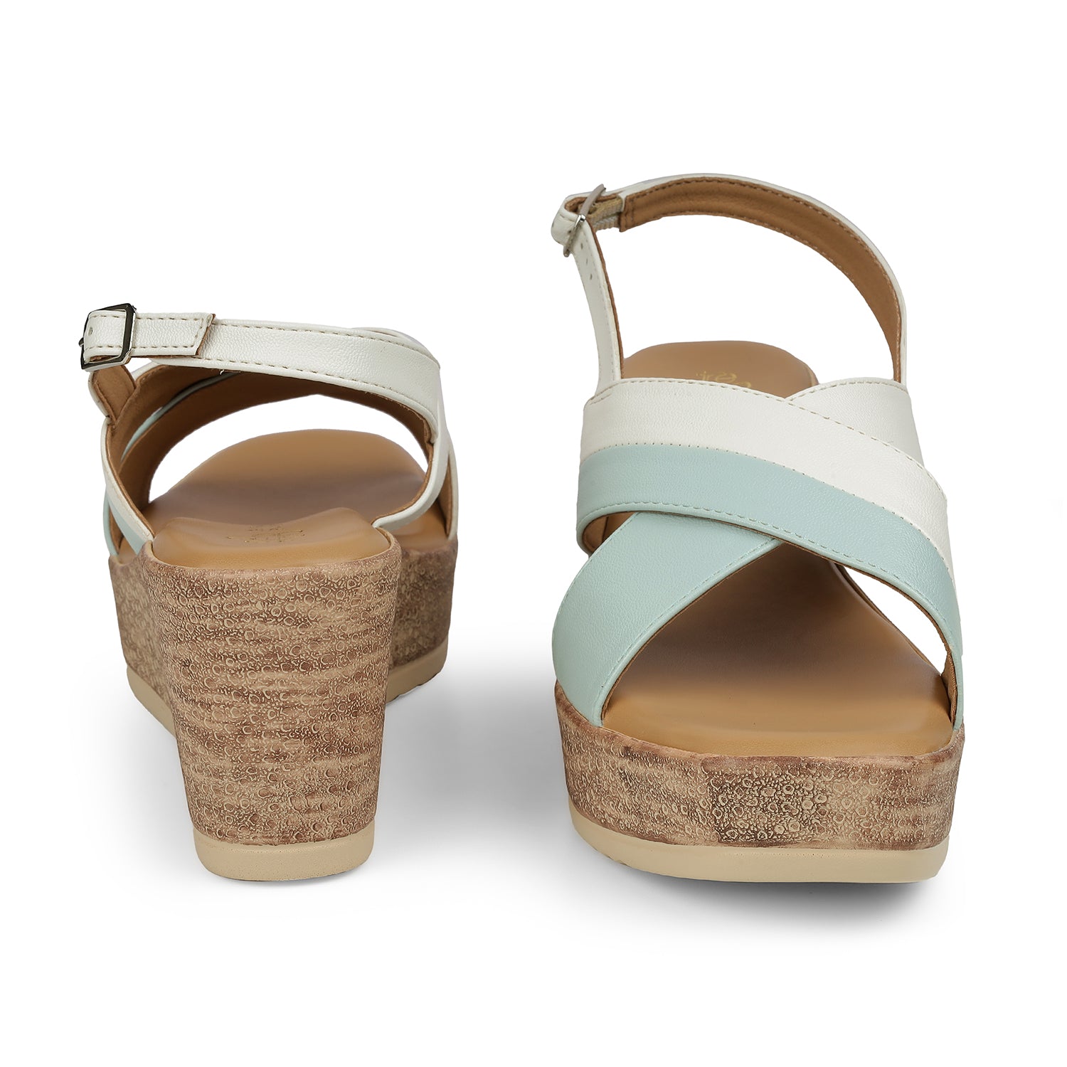 Tresmode Glam Blue Women's Dress Wedge Sandals