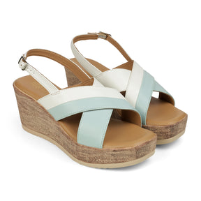 Tresmode Glam Blue Women's Dress Wedge Sandals