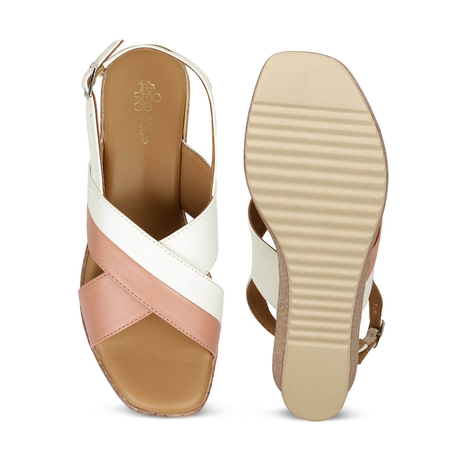 Tresmode Glam Pink Women's Dress Wedge Sandals