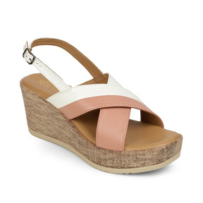 Tresmode Glam Pink Women's Dress Wedge Sandals