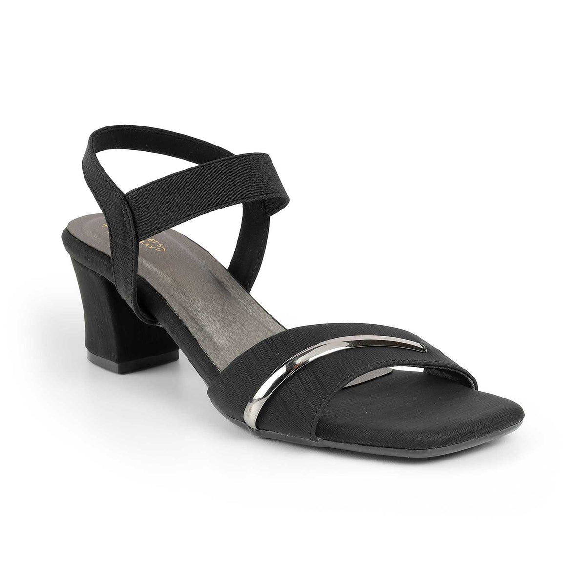Women's Black Block Heel Sandals Tresmode