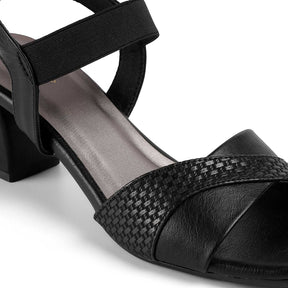 Tresmode Janet Black Women's Dress Block Heel Sandals