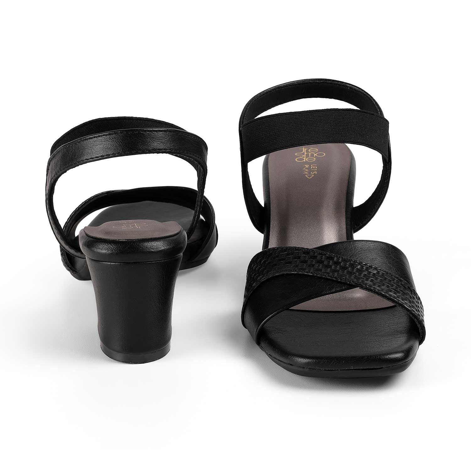 Tresmode Janet Black Women's Dress Block Heel Sandals