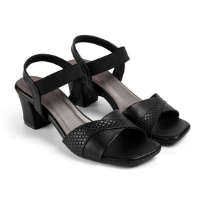 Tresmode Janet Black Women's Dress Block Heel Sandals