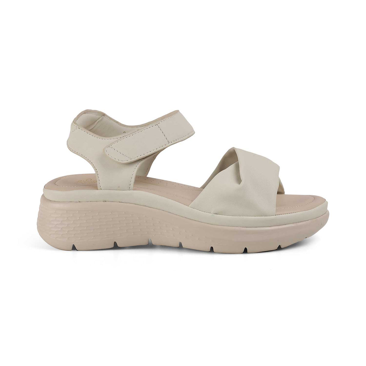 Tresmode Teron Cream Women's Casual Wedge Sandals