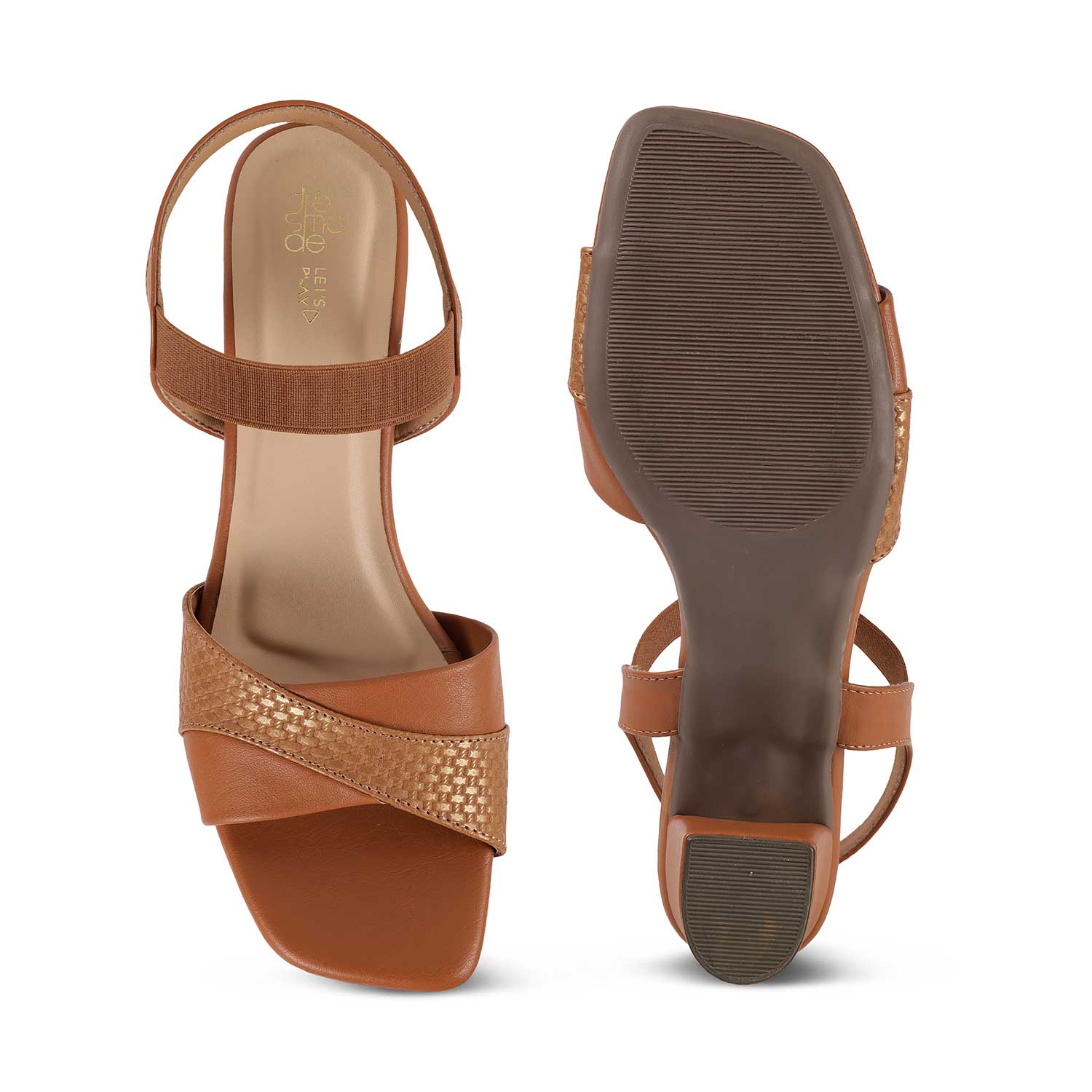 Tresmode Janet Tan Women's Dress Block Heel Sandals