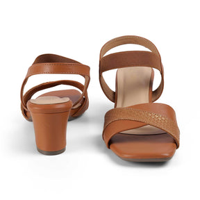 Tresmode Janet Tan Women's Dress Block Heel Sandals