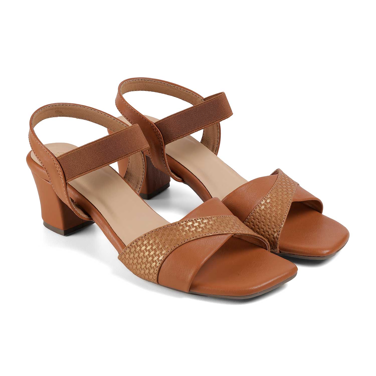 Tresmode Janet Tan Women's Dress Block Heel Sandals