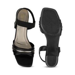 Tresmode Jive Black Women's Dress Block Heel Sandals