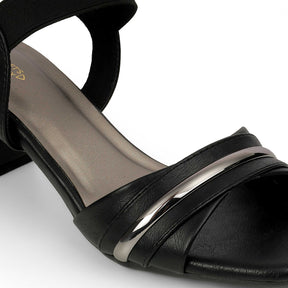Tresmode Jive Black Women's Dress Block Heel Sandals