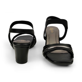 Tresmode Jive Black Women's Dress Block Heel Sandals