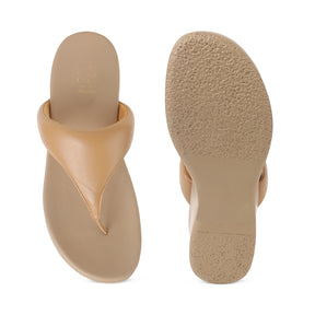 Tresmode Mont Beige Women's Casual Wedge Sandals