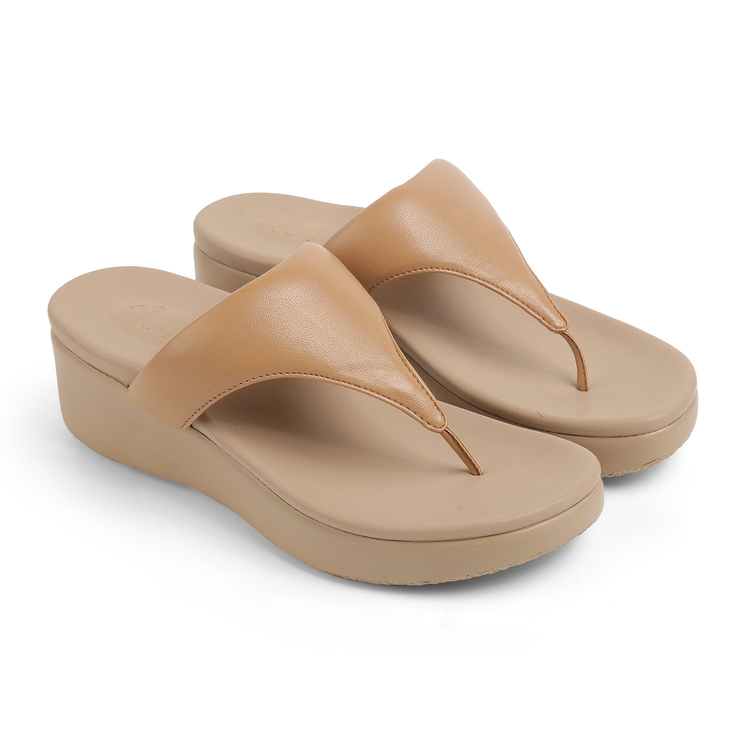 Tresmode Mont Beige Women's Casual Wedge Sandals