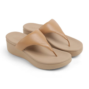 Tresmode Mont Beige Women's Casual Wedge Sandals