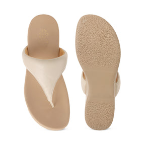 Tresmode Mont Cream Women's Casual Wedge Sandals