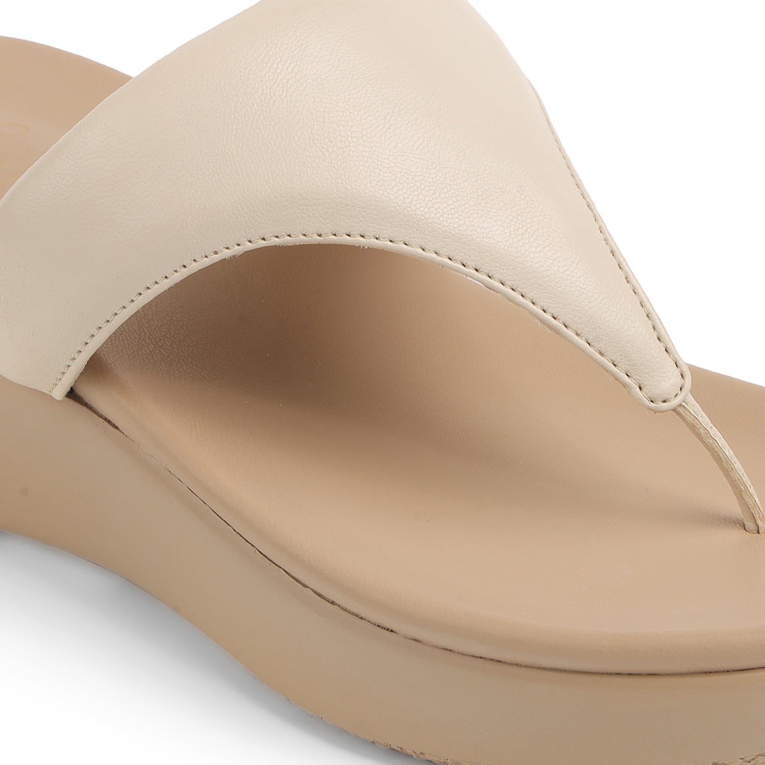 Tresmode Mont Cream Women's Casual Wedge Sandals