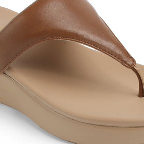 Tresmode Mont Tan Women's Casual Wedge Sandals