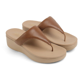 Tresmode Mont Tan Women's Casual Wedge Sandals