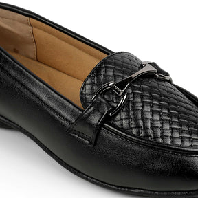 Tresmode Mor Black Women's Casual Loafers