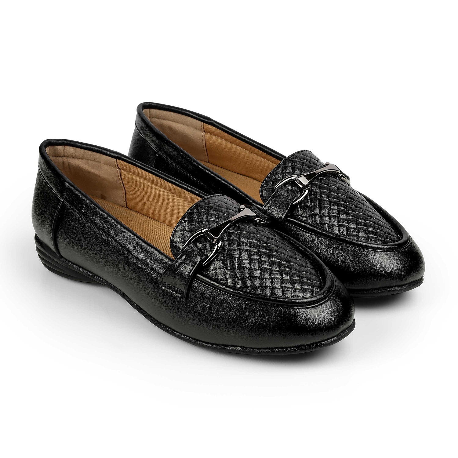Tresmode Mor Black Women's Casual Loafers