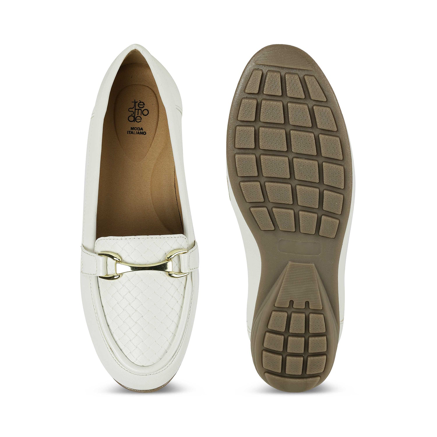 Tresmode Mor White Women's Casual Loafers