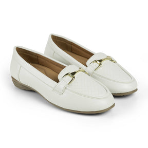 Tresmode Mor White Women's Casual Loafers