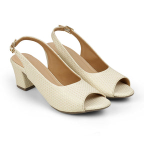 Tresmode Peep Beige Women's Dress Peep-toe Sandals