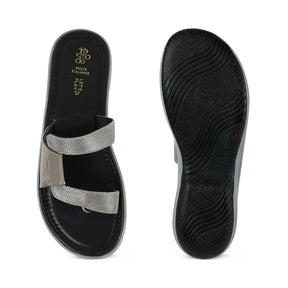 Tresmode Robila Pewter Women's Dress Platform Flats