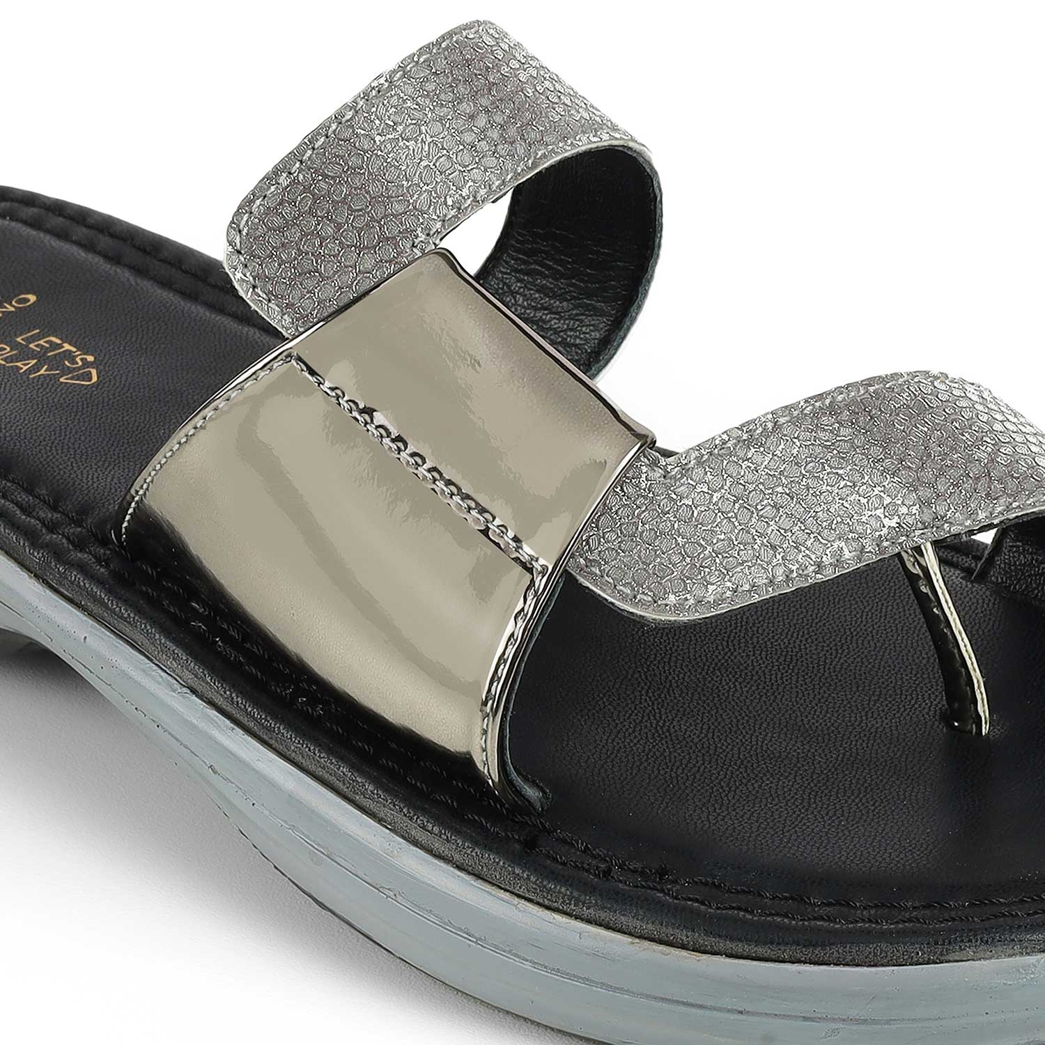 Tresmode Robila Pewter Women's Dress Platform Flats