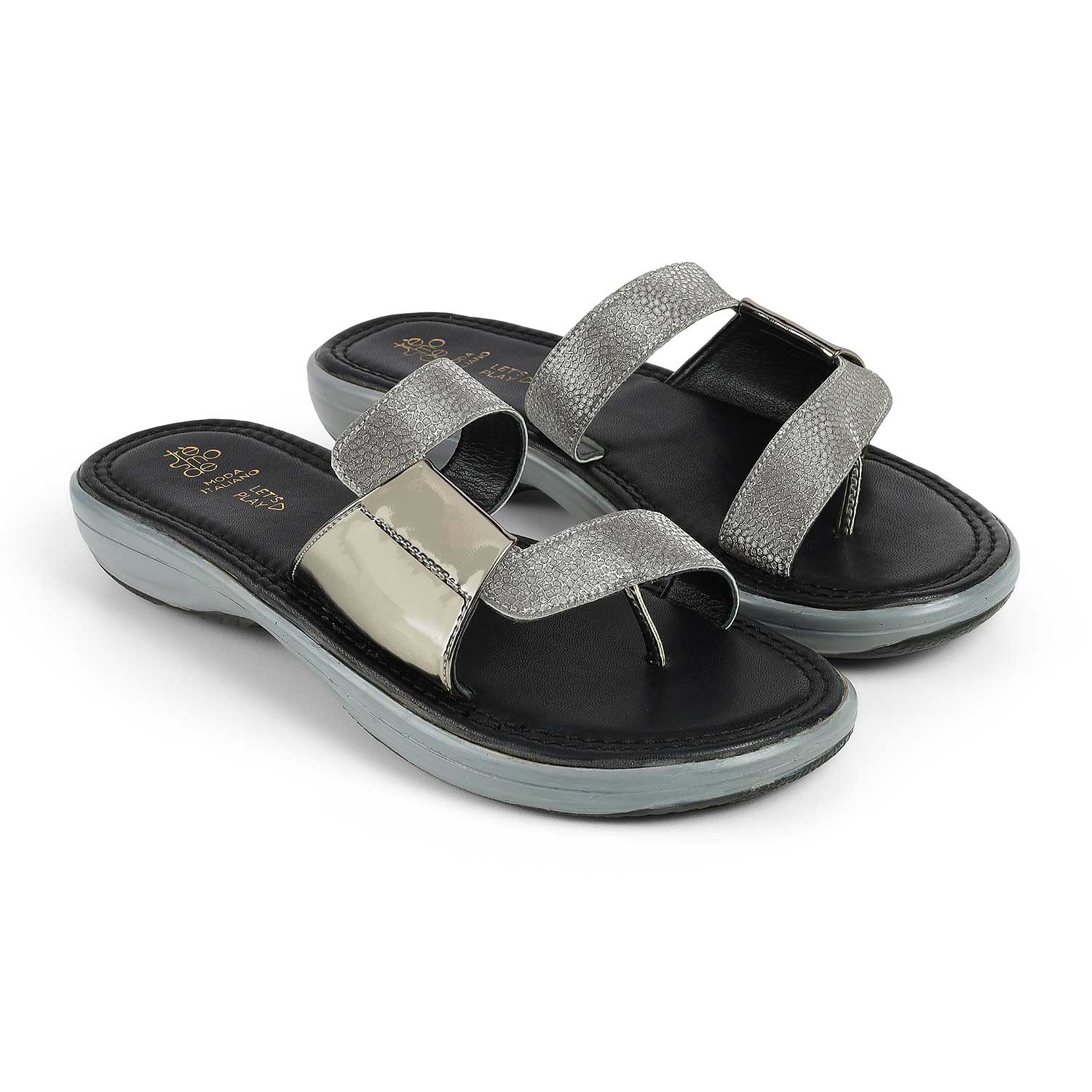 Tresmode Robila Pewter Women's Dress Platform Flats