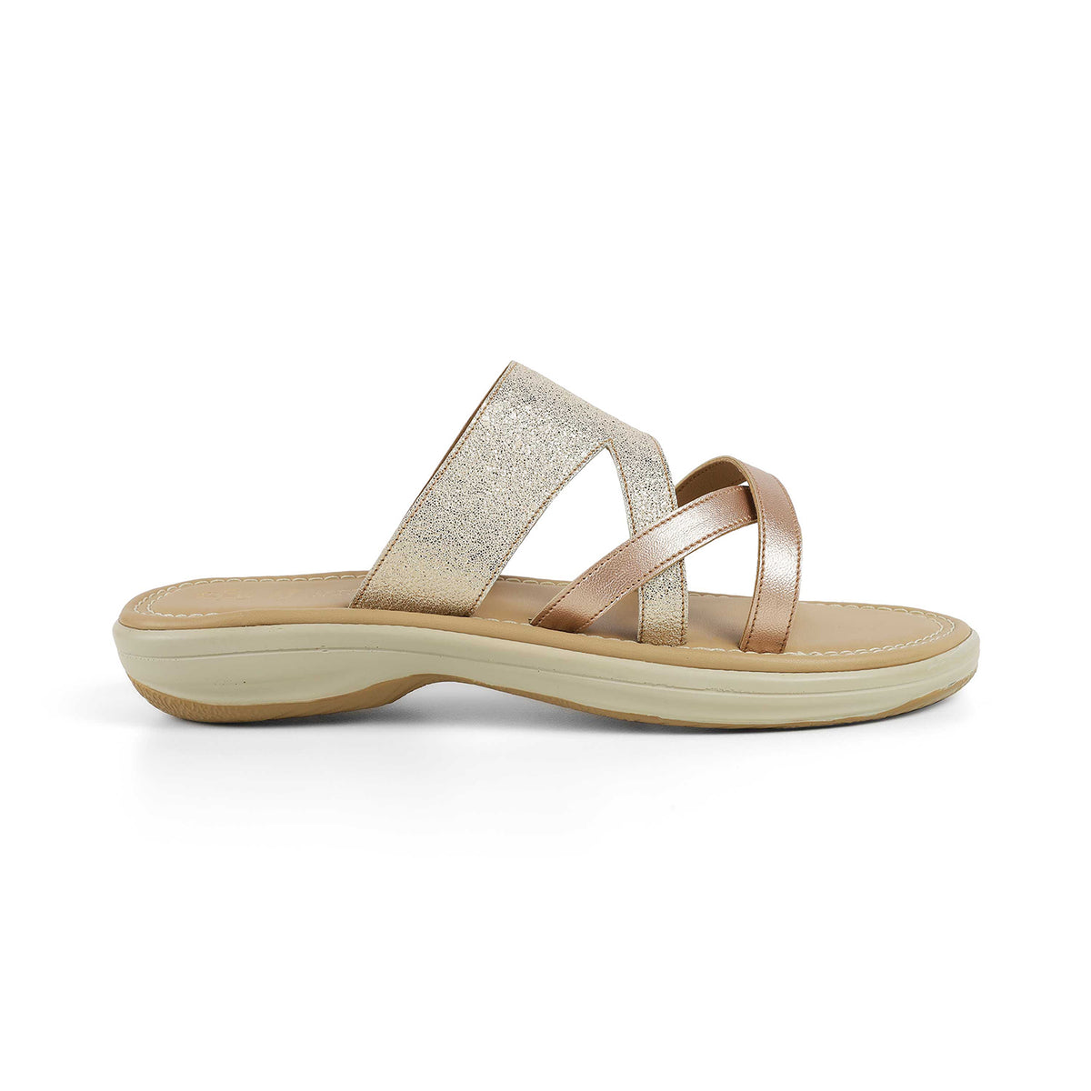 Tresmode Rofila Champagne Women's Dress Platform Flats