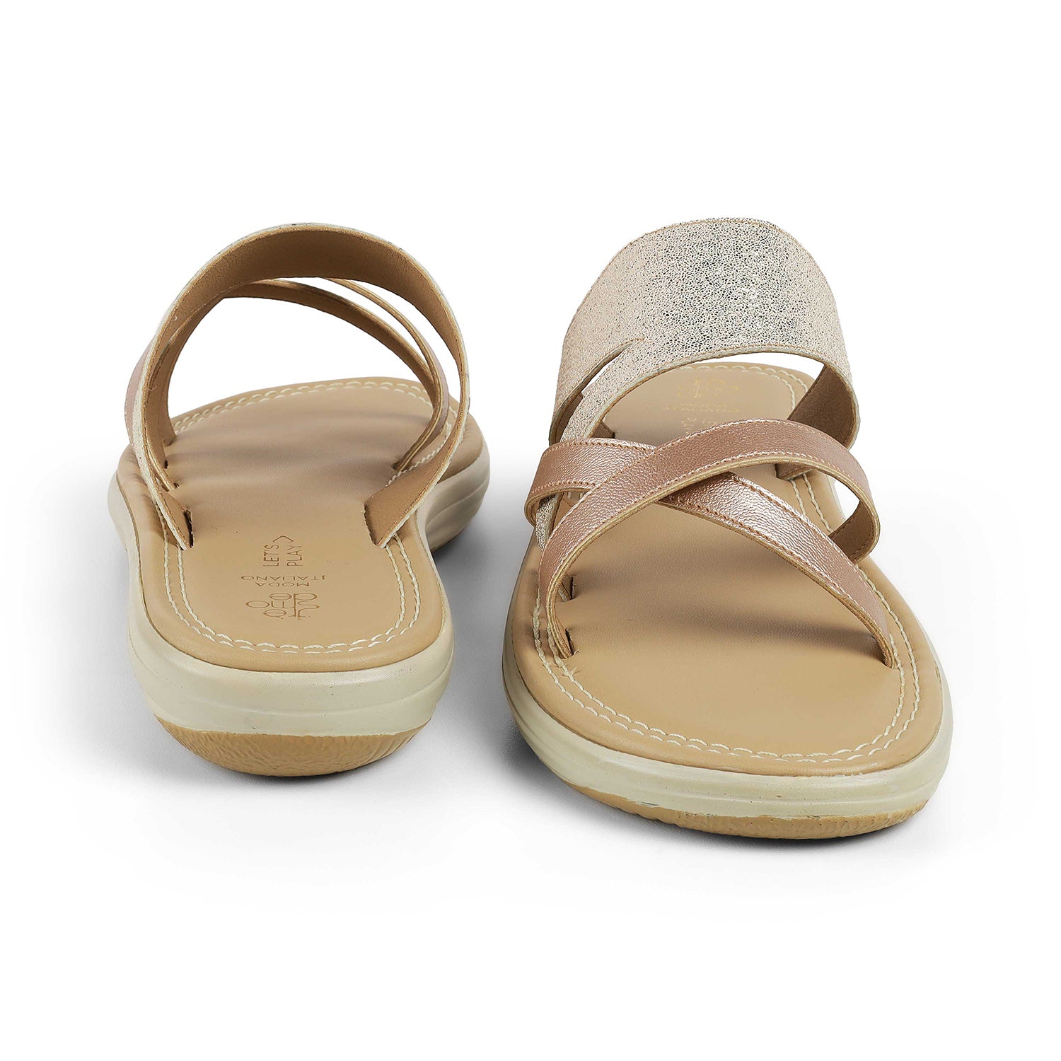 Tresmode Rofila Champagne Women's Dress Platform Flats