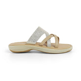 Tresmode Rofila Gold Women's Dress Platform Flats