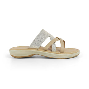 Tresmode Rofila Gold Women's Dress Platform Flats