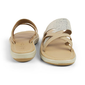 Tresmode Rofila Gold Women's Dress Platform Flats