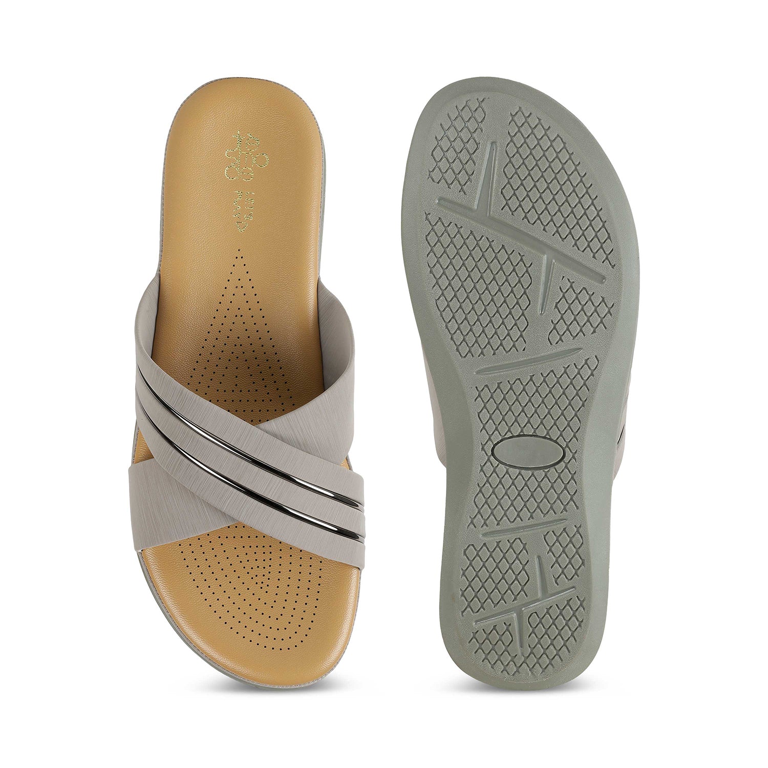 Tresmode Ballina Grey Women's Casual Small Wedge Sandals