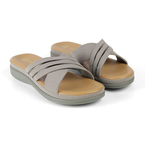 Tresmode Ballina Grey Women's Casual Small Wedge Sandals