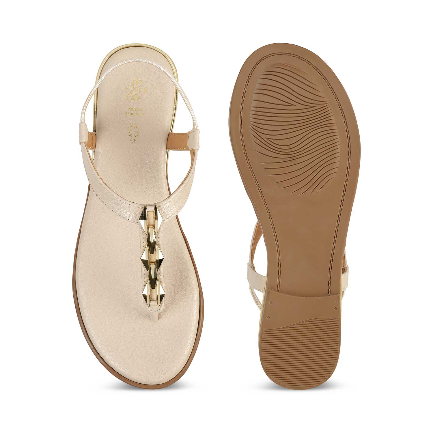 Tresmode Bucklet Cream Women's Dress Flats