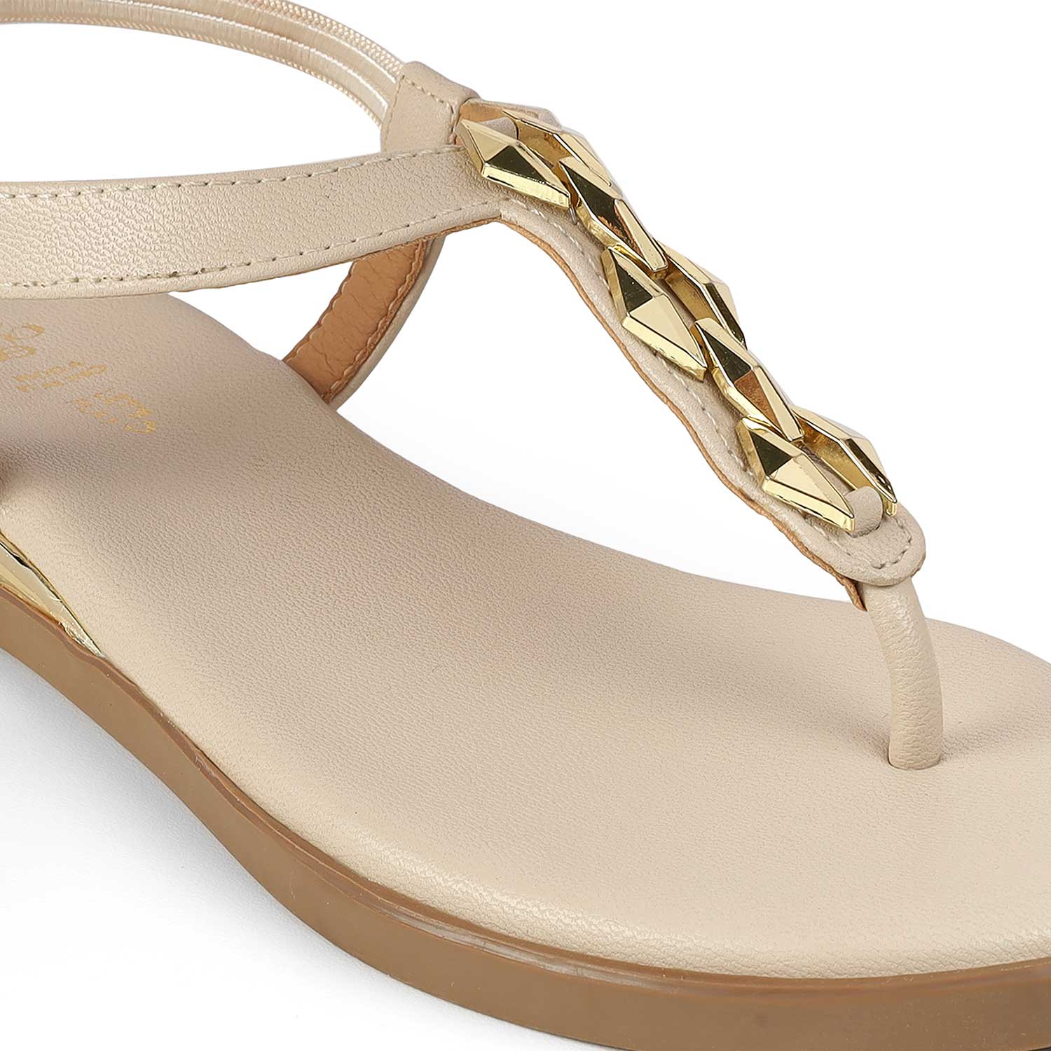 Tresmode Bucklet Cream Women's Dress Flats