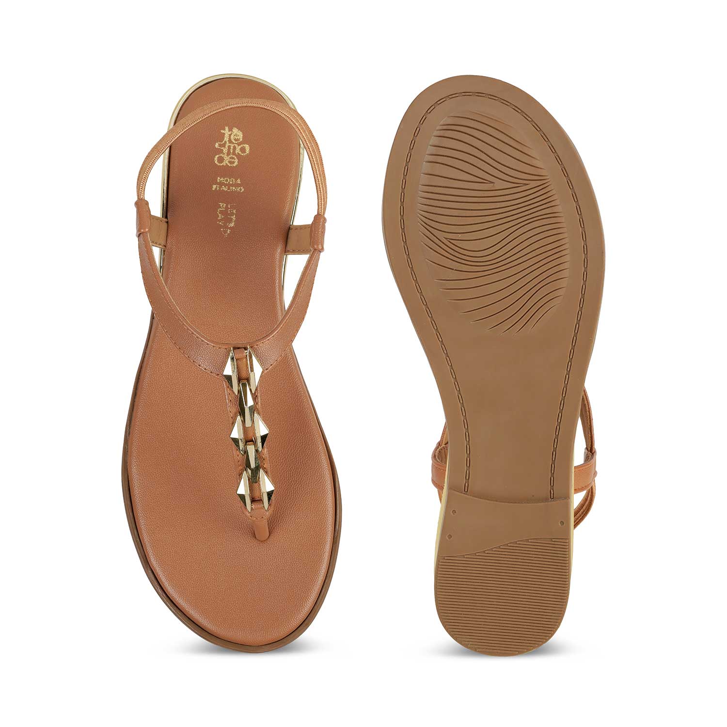 Tresmode Bucklet Tan Women's Dress Flats