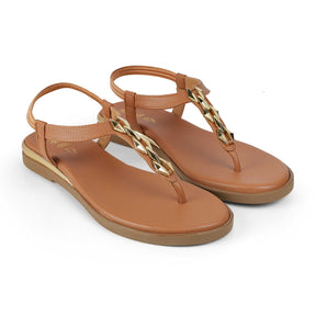 Tresmode Bucklet Tan Women's Dress Flats