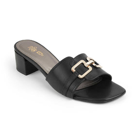 Women's Black Block Heel Sandals Tresmode