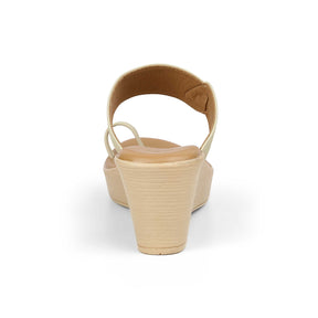 Tresmode Kannes Cream Women's Dress Wedge Sandals